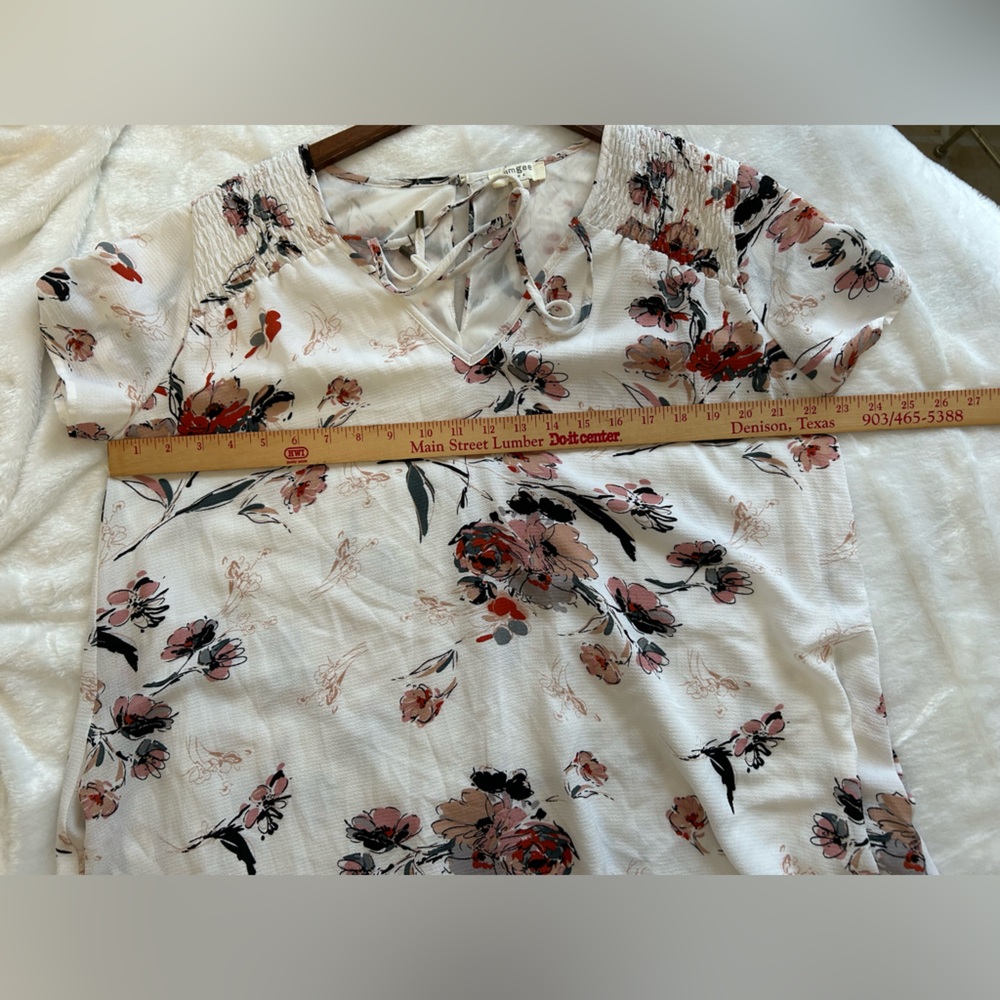 Umgee Floral Peasant Tunic Top Size Small - Picture 8 of 10
